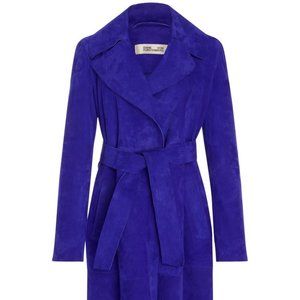 DVF Cobalt Blue Suede Trench Size M ***LAST ONE, SOLD OUT EVERYWHERE***